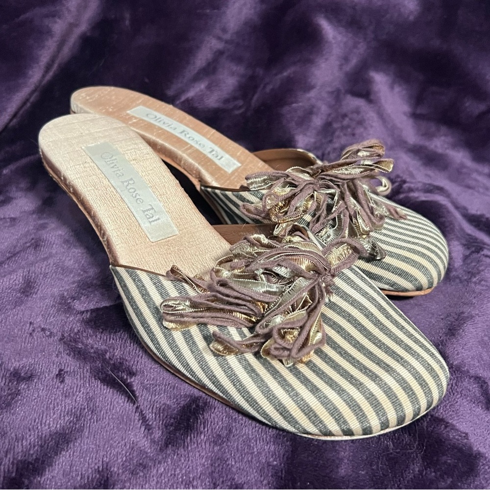 OLIVIA ROSE TAL | Women’s Stripped Low Heel | Size 6